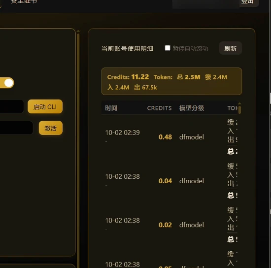账号使用明细